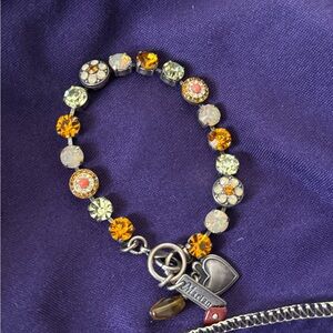 Mariana Bracelet with Orange and Silver Accents